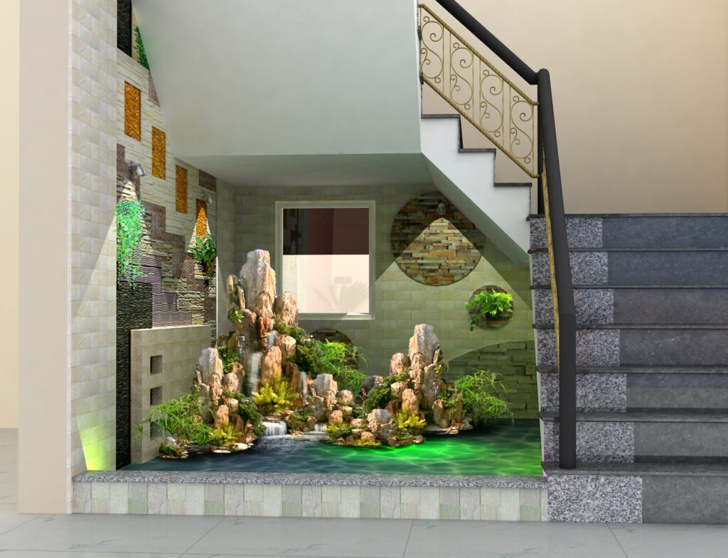 Thi công hòn non bộ trong nhà