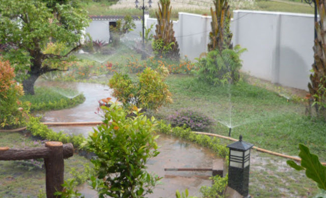 thiết kế sân vườn thông minh với hệ thống tưới tự động